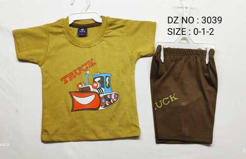BOYS CASUAL T-SHIRT AND SHORTS PAIR - Cotton, Sizes XS, S, XXS | Short Sleeves, Washable, Printed Pattern, Customized Logo, Summer Style