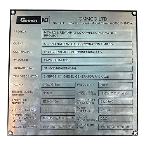 Industrial Stainless Steel Nameplate