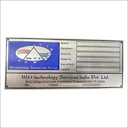 Industrial Stainless Steel Nameplate