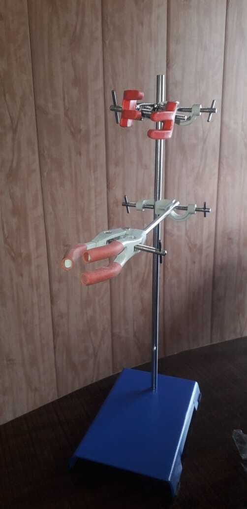 Burette Stand - Cast Iron 22 Inch Height Blue Color 6/8 Size 1.5 Kilogram Weight Lab Usage