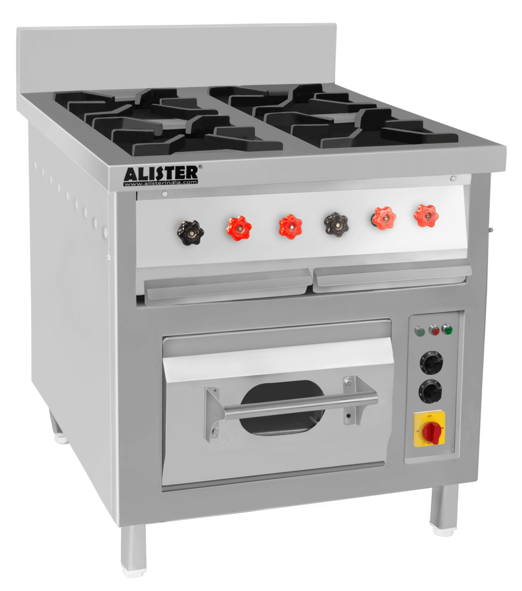 Four Burner Gas Range With Splash-back Height: 32 Inch (In)