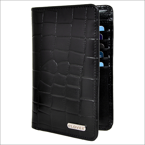 ब्लैक क्रोको लेदर वॉलेट
