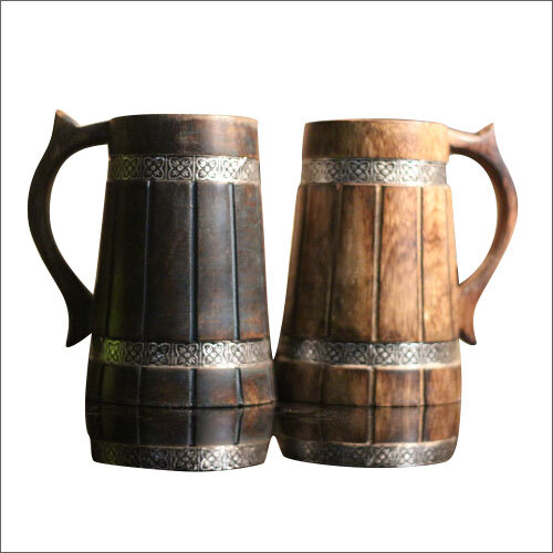 लकड़ी की उच्च गुणवत्ता वाली वाइकिंग्स बीयर मग