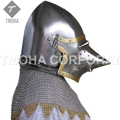 आयरन मध्यकालीन आर्मर हेलमेट हेलमेट नाइट हेलमेट क्रूसेडर हेलमेट प्राचीन हेलमेट पिग फेस एवेंटेल Ah0339