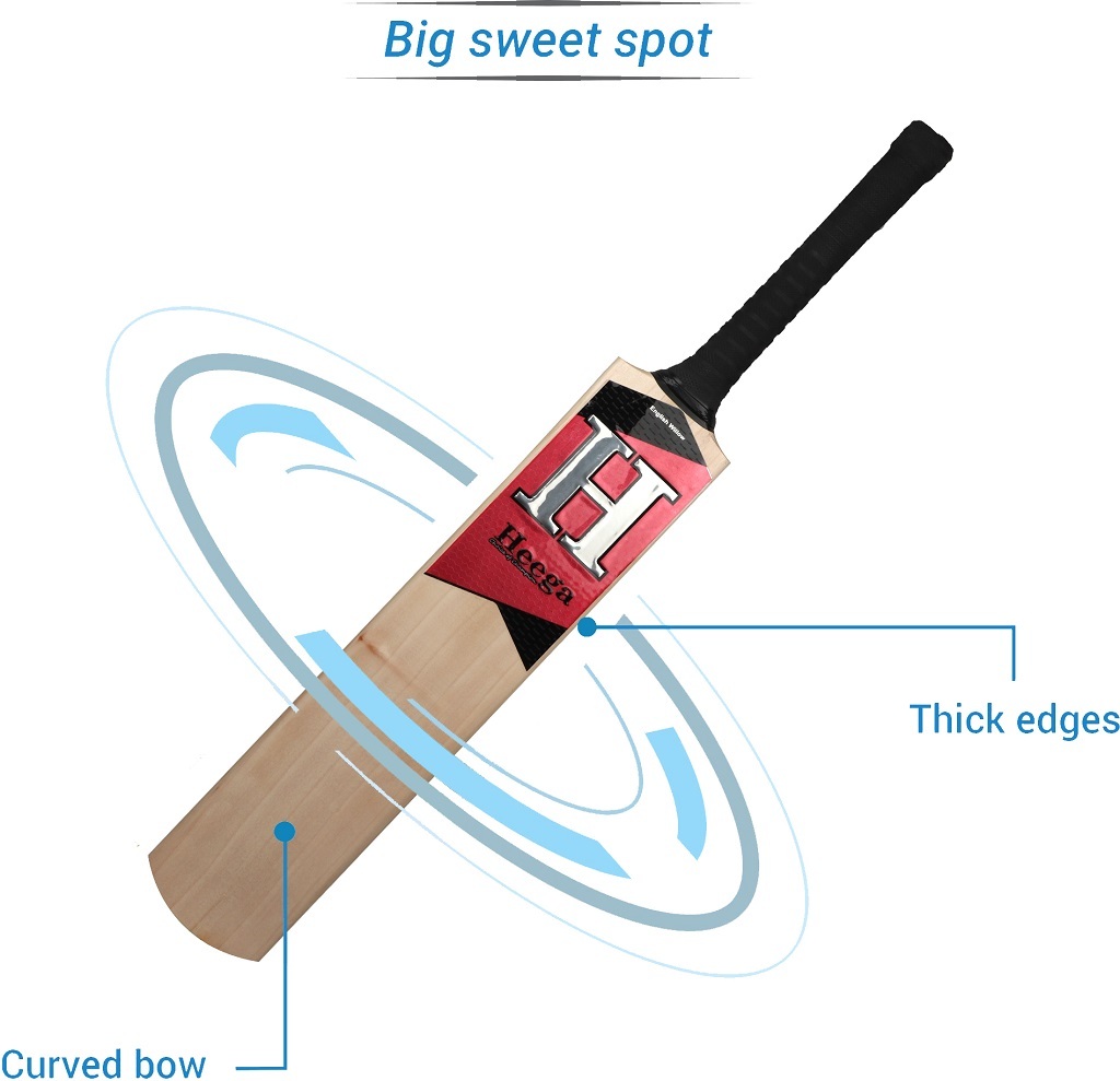 Wood Heega Screw Balls English Willow Cricket Bat