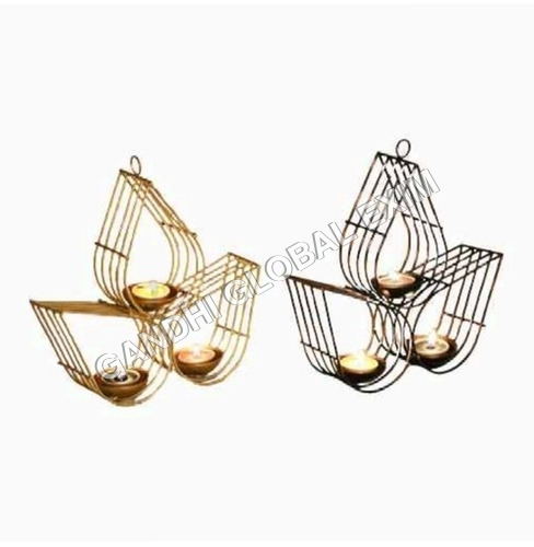 Hanging Candle Stand - Iron, 9.5 x 9.5 x 2.5 Inch H x W x L | Elegant Decor Item for Indoor/Outdoor Use, Stylish for Romantic Ambiance