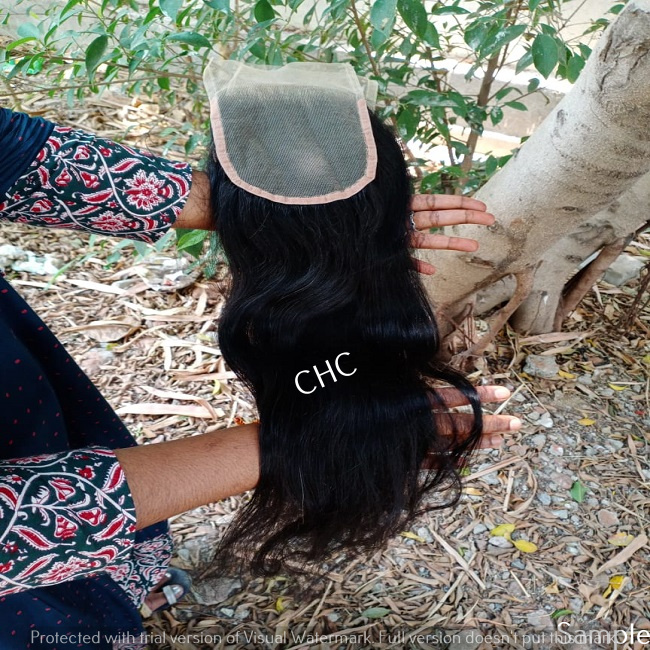 Natural Brown Hand Made Processing Ponytail Human Hair Extensions