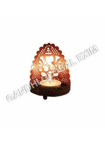 Designer Candle - Iron Material, 3 x 3.5 Inch Size, Table Top Mounting | Modern Style, Indoor Use, Corrugation Box Packaging