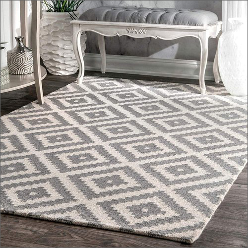 Hand Tufted Woolen Loop Pile Carpet Easy To Clean