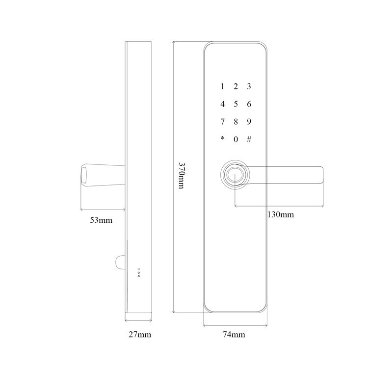 Smart Home Door Lock - Aluminum Alloy, 75x372mm | Zigbee/wifi, Five Unlock Options Including Biometric Fingerprint Sensor, Customizable Design, Ip65 Protection