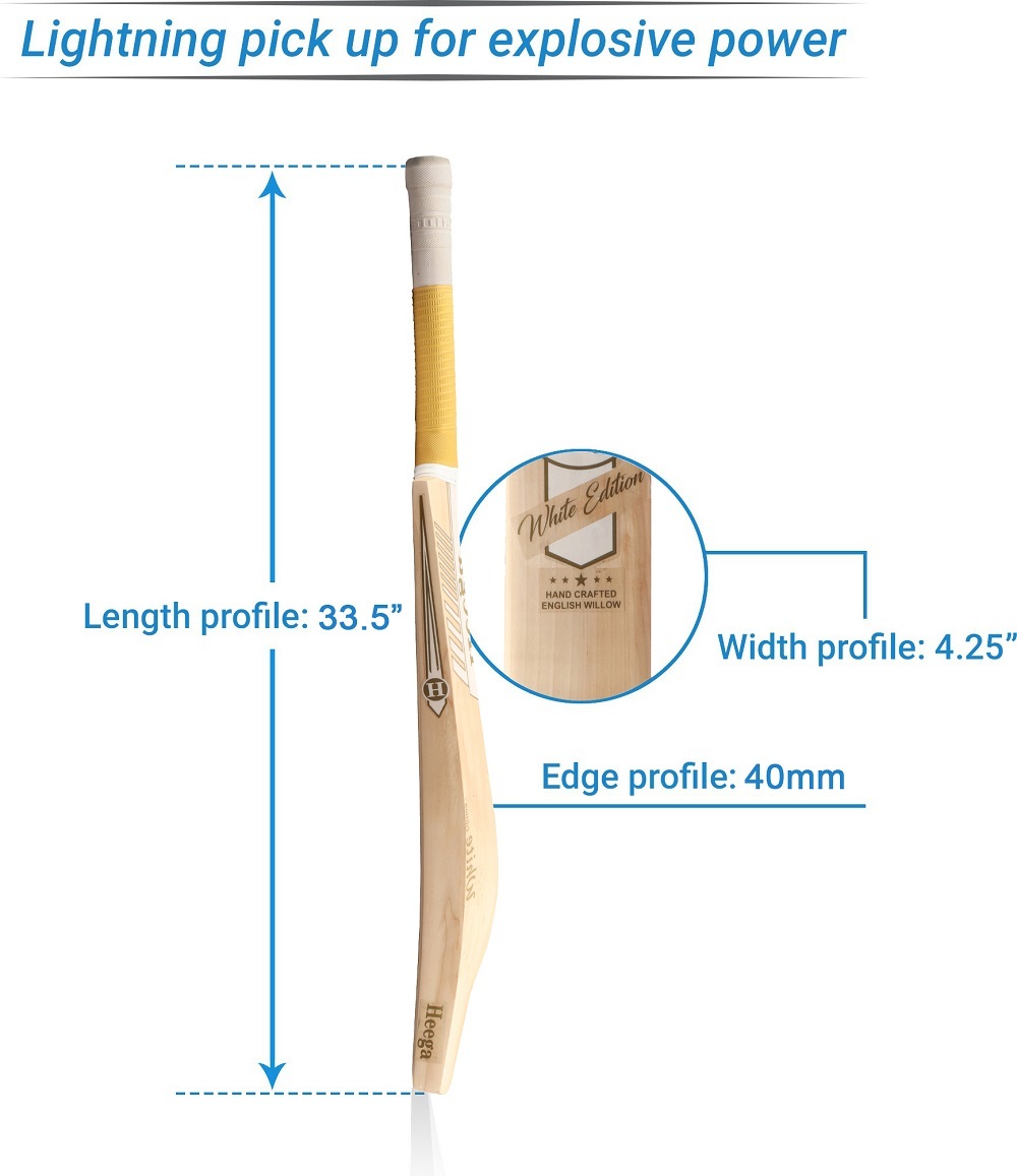 Wood Heega White Edition English Willow Cricket Bat