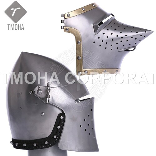 आयरन मध्यकालीन आर्मर हेलमेट नाइट हेलमेट क्रूसेडर हेलमेट प्राचीन हेलमेट हाउंसकुल या बेसिनेट बदलने योग्य टोपी के साथ 14Th15th Cen Ah0354