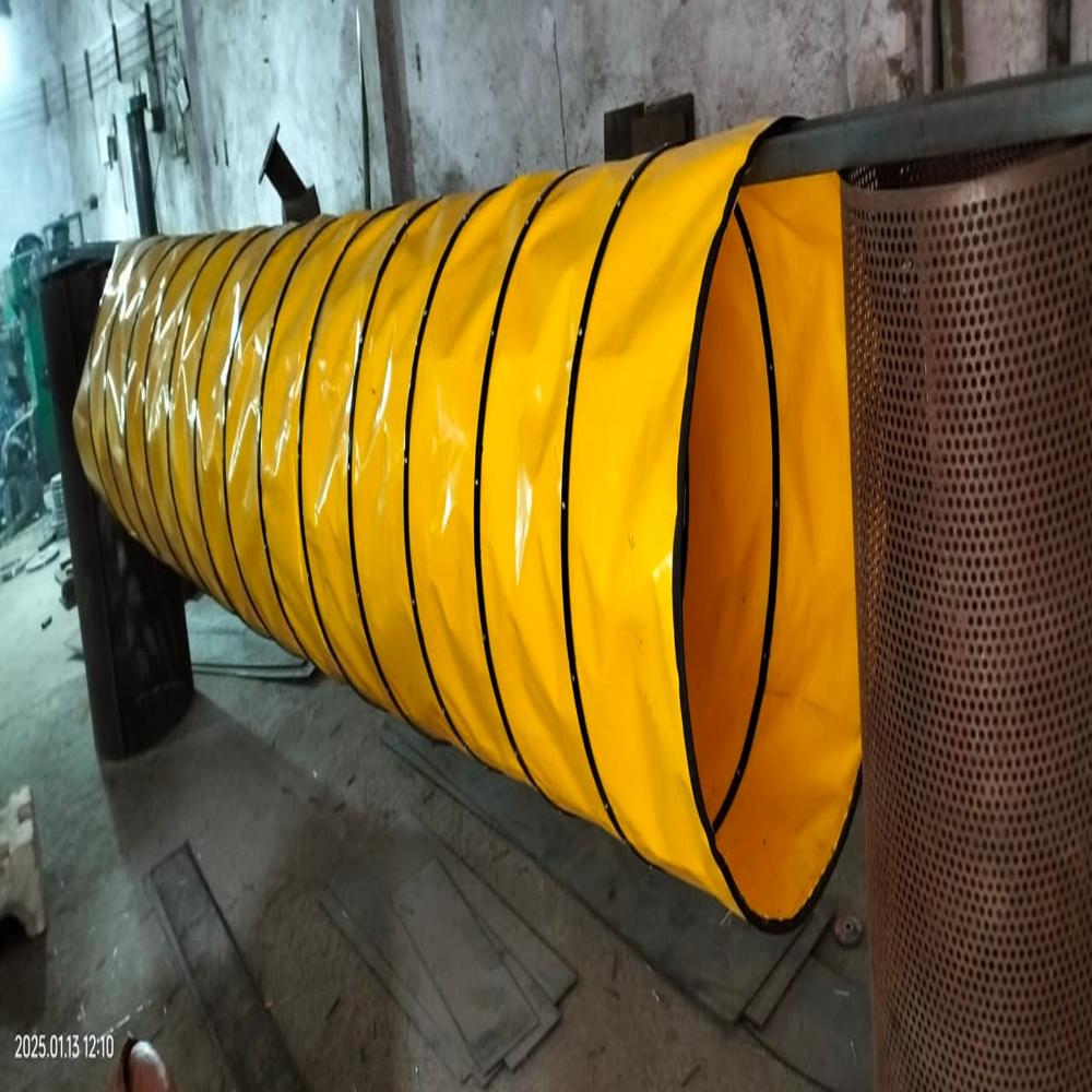Outer Bellows - Nylon Fabric, Telescopic Design, Yellow Color, Heat Resistant Up to 150°C, Polyester Coated, Steel Wire Reinforcement | Industrial Use, 6-Month Warranty