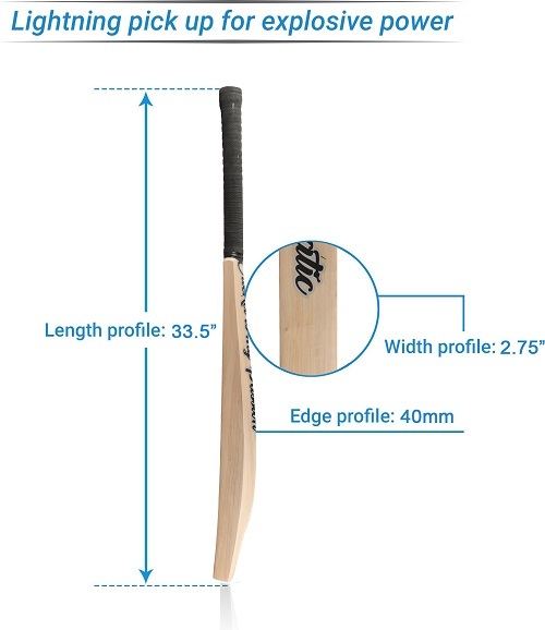 Wood Heega Middler Kashmir Willow Cricket Bat