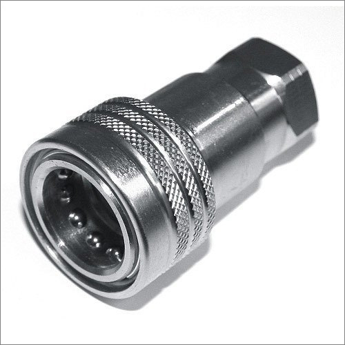 Hydraulic Quick Release Coupling - Stainless Steel, Silver Color | Galvanized Surface Treatment, Durable Coupling Connection
