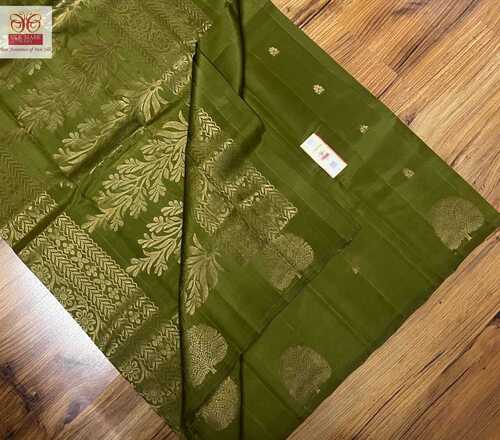 पिस्ता ग्रीन प्योर सॉफ्ट सिल्क कांजीवरम सिल्क हैंडवॉवन