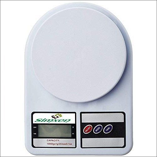 SF 400 Scale Weighing Machine - Plastic Material, Digital Display, Battery Operated, White Color | High Accuracy, Ideal for Kitchen Use