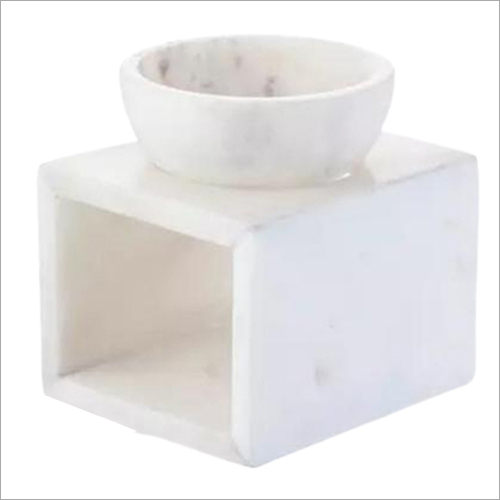 व्हाइट मार्बल बॉक्स शेप ऑयल बर्नर