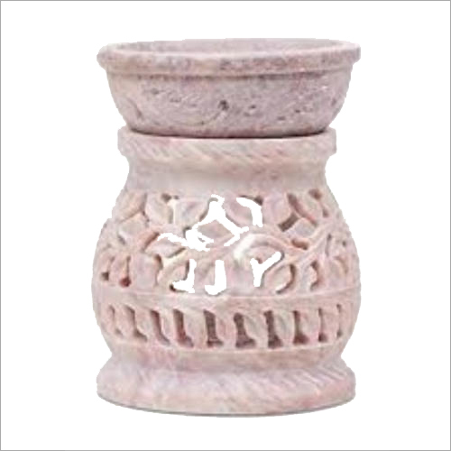 लाइट ब्राउन सोपस्टोन नक्काशीदार तेल बर्नर