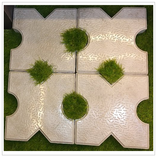 PVC Grass Paver Mould - 80 mm Thickness, Square Shape with Glossy Antiskid Surface Finish, PVC Material and 3-Year Warranty