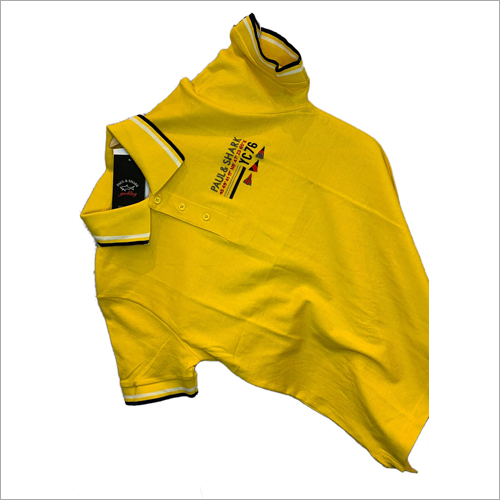 Yellow Color Coller T-Shirt Gender: Male