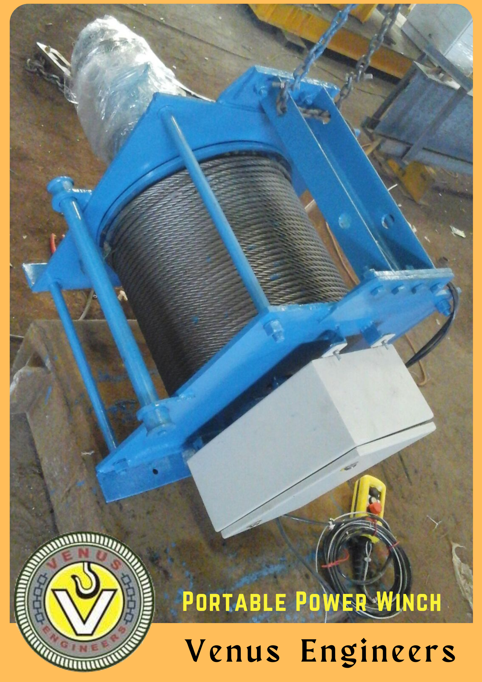 Brown Portable Winch Machine