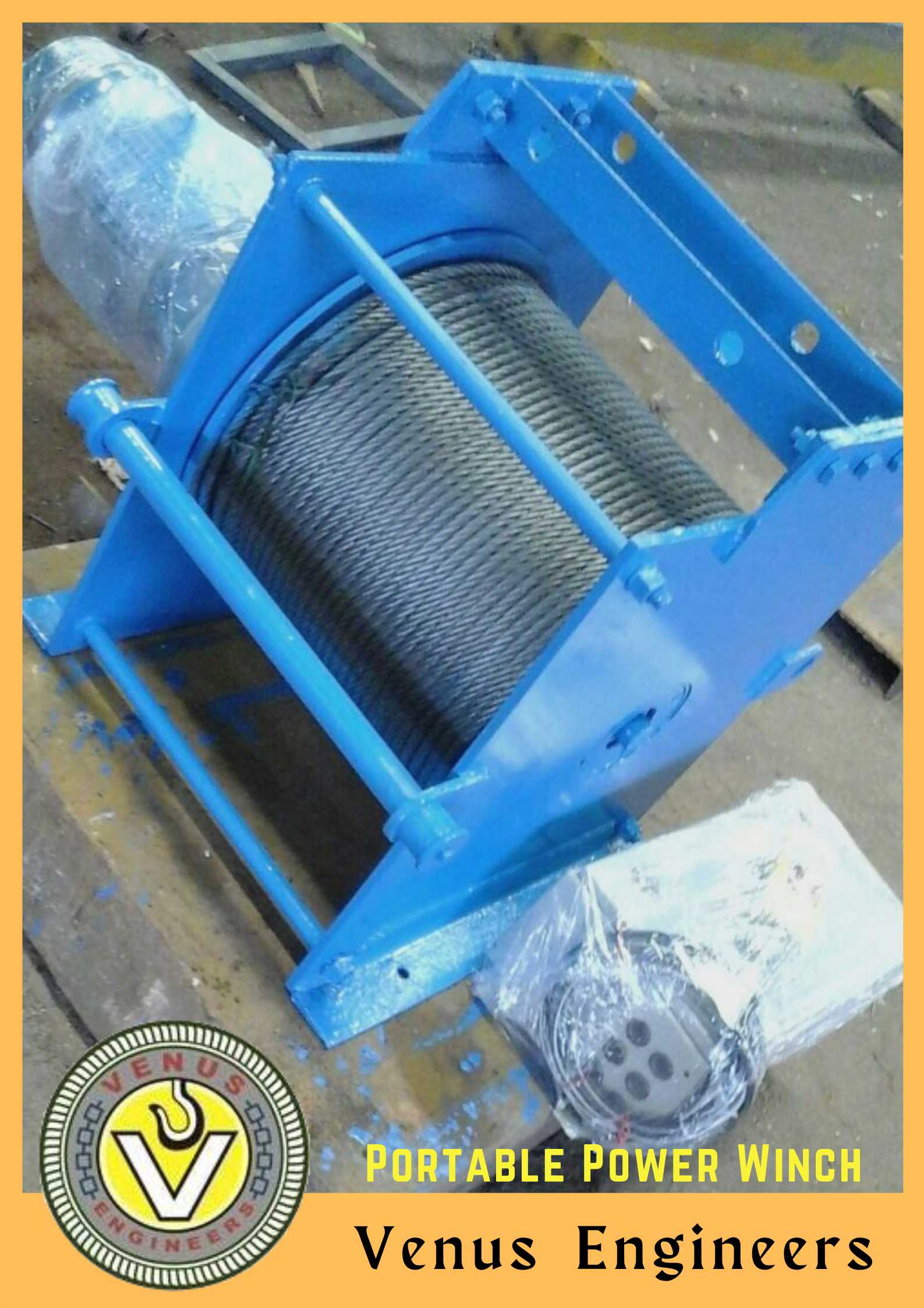Brown Portable Winch Machine