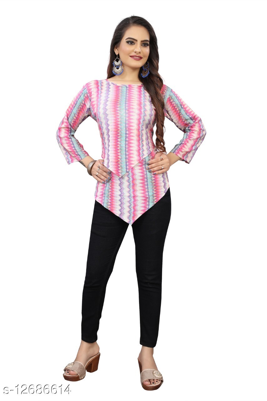 Rayon Top - Size M L Xl Xxl | Breathable Washable Full Sleeves Printed Design Customized Logo Indian Ethnic Style Collection Of 5 Pieces