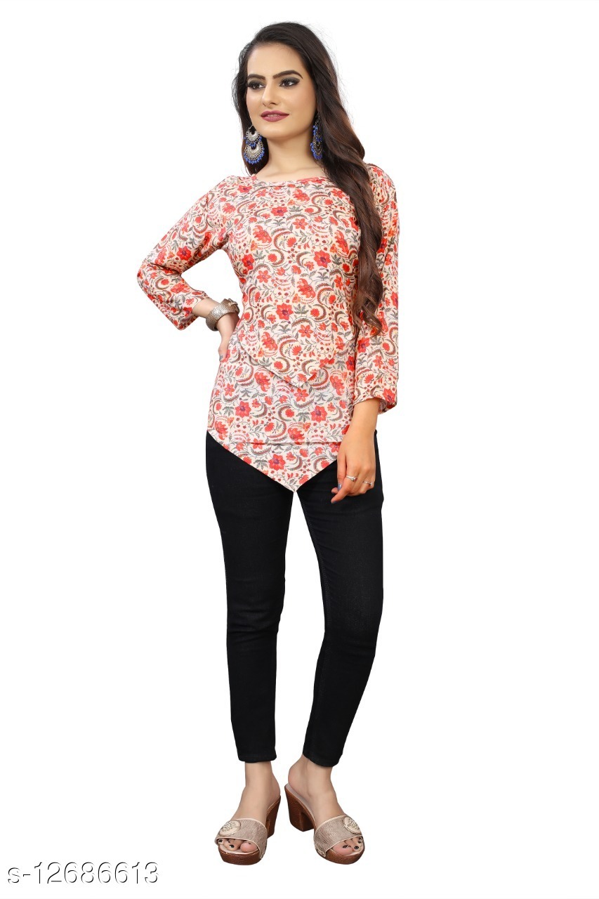Rayon Top - Size M L Xl Xxl | Breathable Washable Full Sleeves Printed Design Customized Logo Indian Ethnic Style Collection Of 5 Pieces