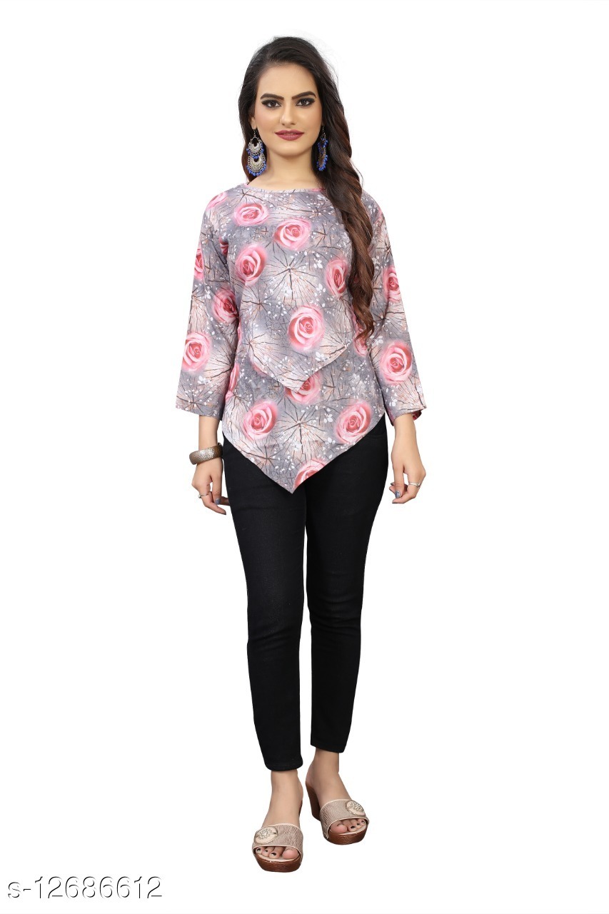 Rayon Top - Size M L Xl Xxl | Breathable Washable Full Sleeves Printed Design Customized Logo Indian Ethnic Style Collection Of 5 Pieces