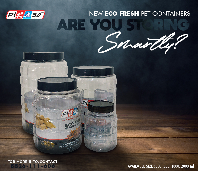 Eco Fresh 2000ml Plastic Container (3 Pcs Set) - Capacity: 2000 Milliliter (Ml)
