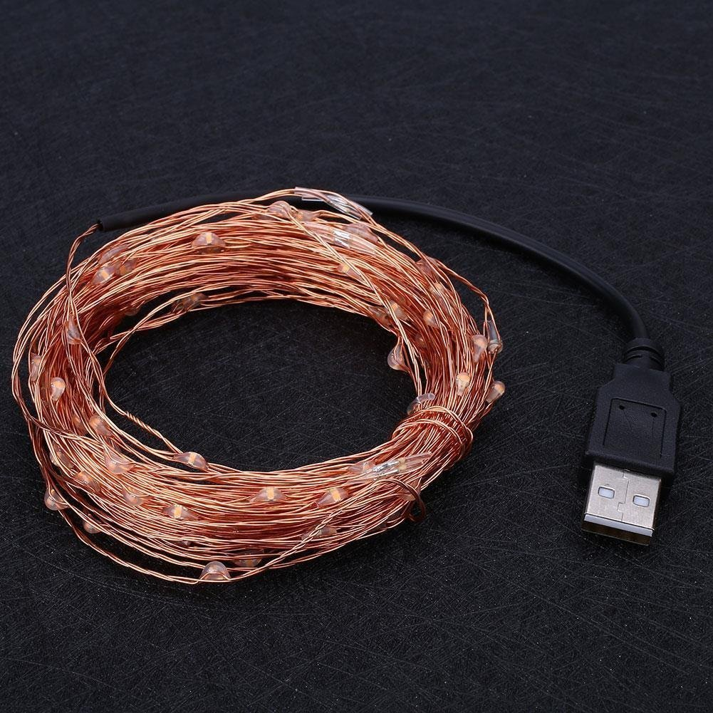 5 Mtr Copper String Usb Operated Portable Decorative Fairy Light - Warm White | Indoor & Outdoor Use, Easy To Install, Lightweight, Customizable