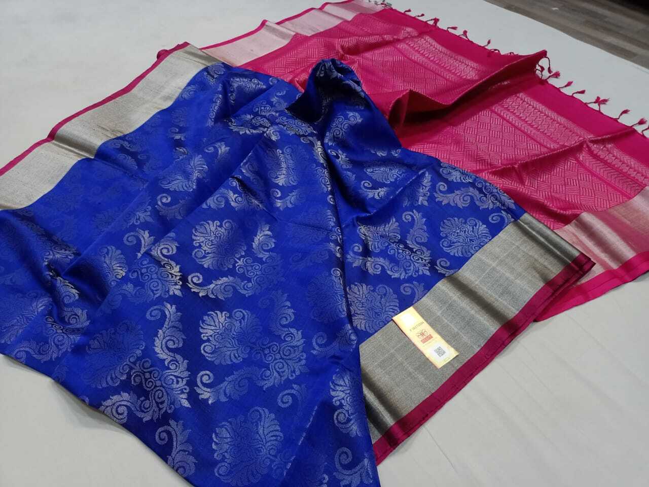 Blue Kanjivaram Bridal Soft Silk.