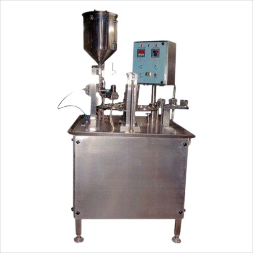 Automatic Rotary Cup Filling Machine - Stainless Steel, 500 LPH Capacity, 440 V , Automatic Grade with Computerized Operation