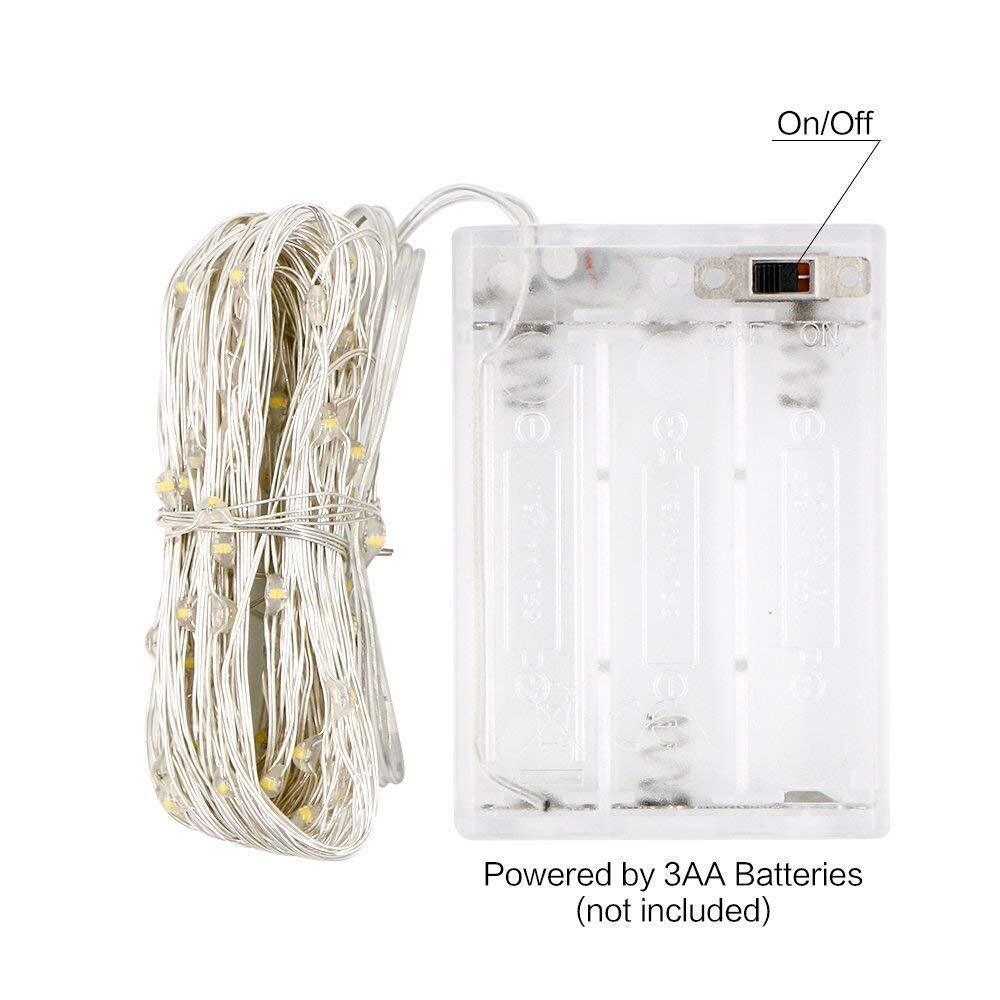 10 Mtr Copper String Battery Operated Portable Decorative Fairy Light - Warm White | Indoor & Outdoor Use, Easy To Install, Lightweight & Customizable