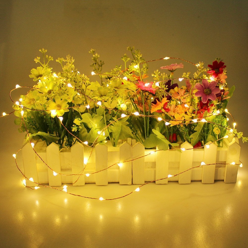 10 Mtr Copper String Battery Operated Portable Decorative Fairy Light - Warm White | Indoor & Outdoor Use, Easy To Install, Lightweight & Customizable