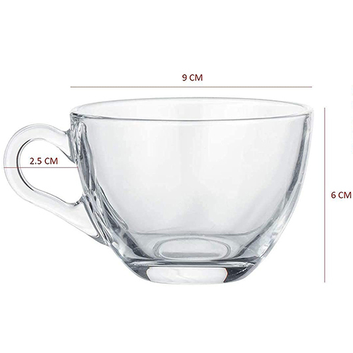 Transparent 210ml Big Tea Cup Yu 6pcs