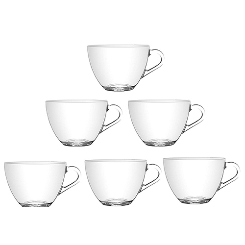 Transparent 210ml Big Tea Cup Yu 6pcs
