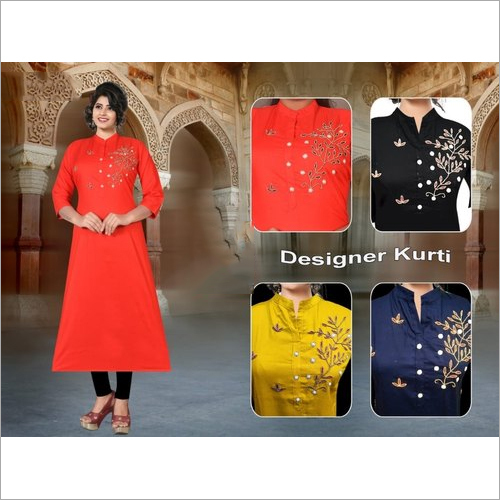 वॉशेबल लेडीज़ स्ट्रेट फिट डिज़ाइनर कुर्तियां