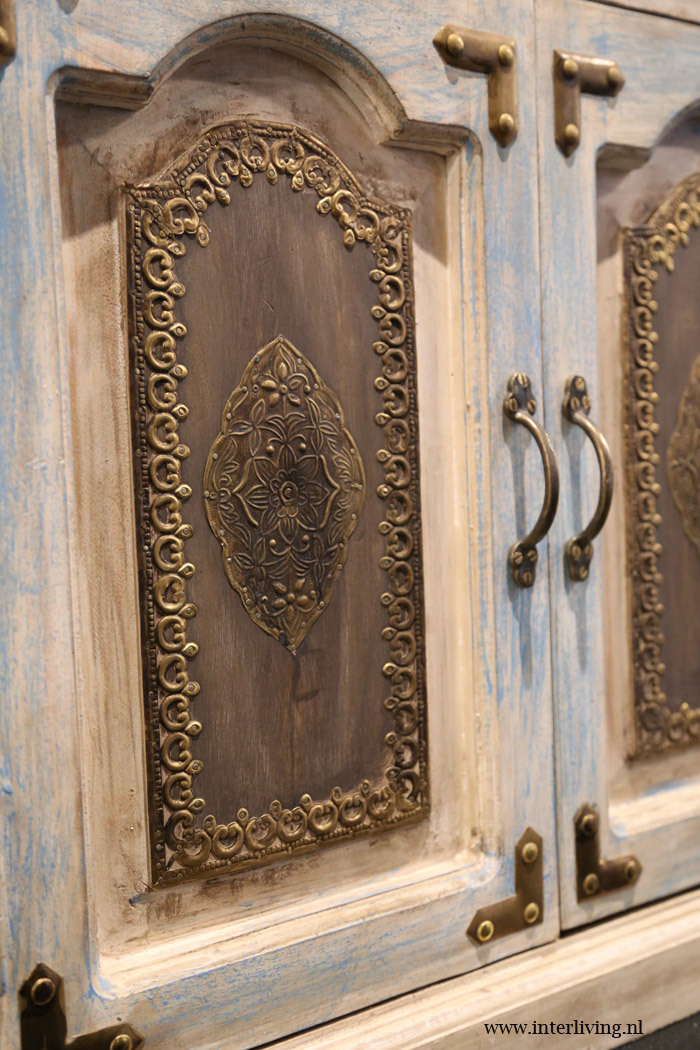 Yes Beautiful Wooden Brass Carved Handicraft Sidetable