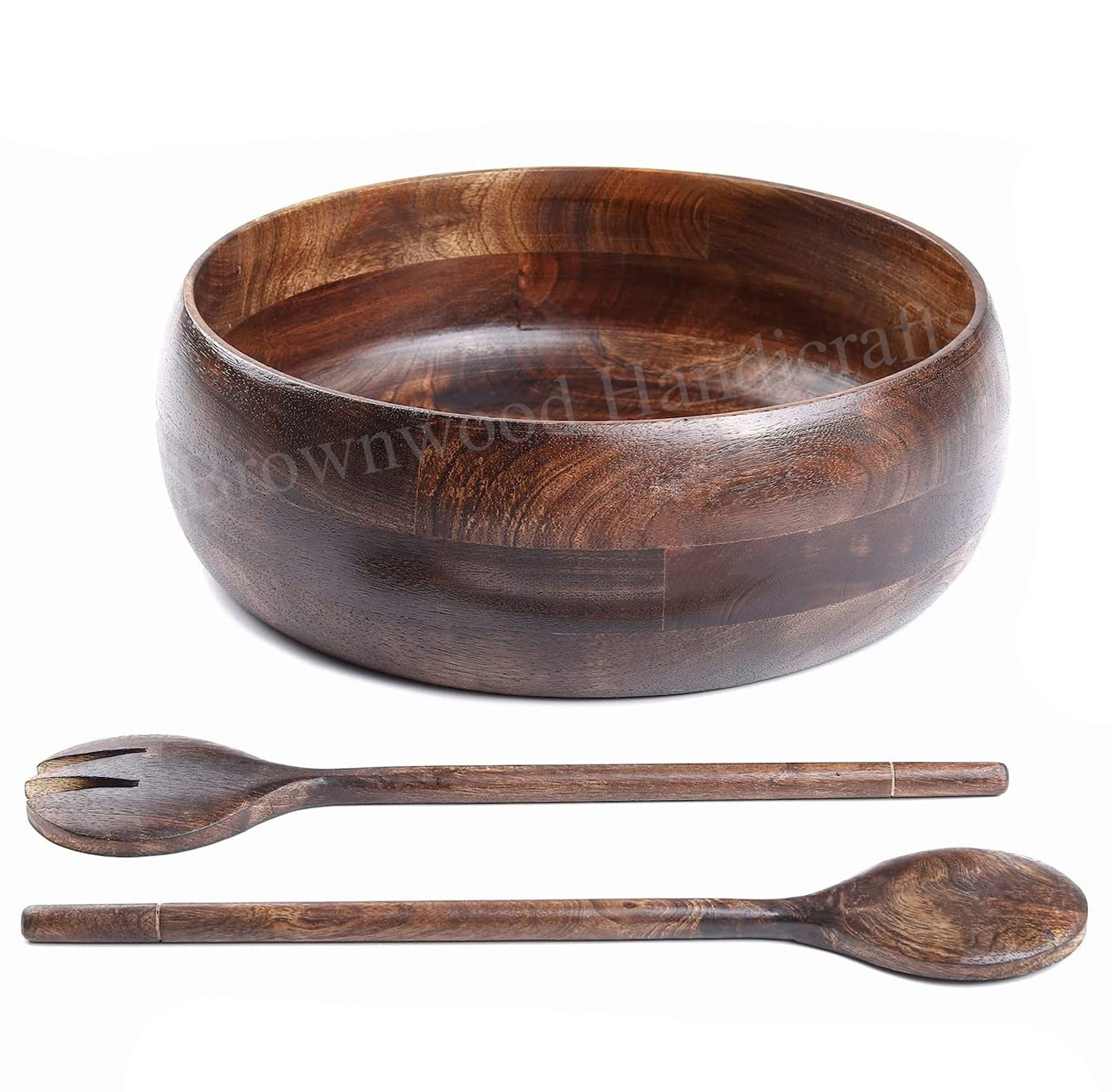 Acacia Wood Bowls With Spoon And Fork