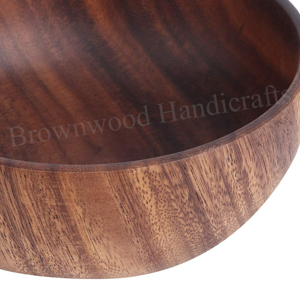 Acacia Wood Small Bowl - 7x7x3 Inch | Natural Finish, Customizable Color, Logo, Packaging & Printing