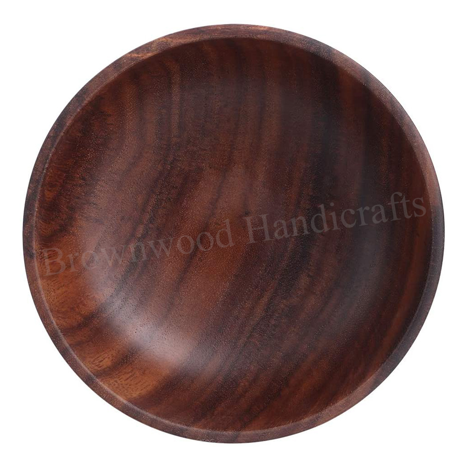 Acacia Wood Small Bowl - 7x7x3 Inch | Natural Finish, Customizable Color, Logo, Packaging & Printing
