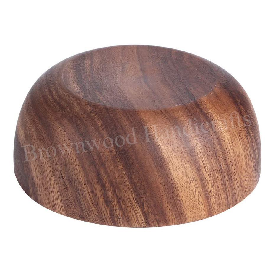 Acacia Wood Small Bowl - 7x7x3 Inch | Natural Finish, Customizable Color, Logo, Packaging & Printing