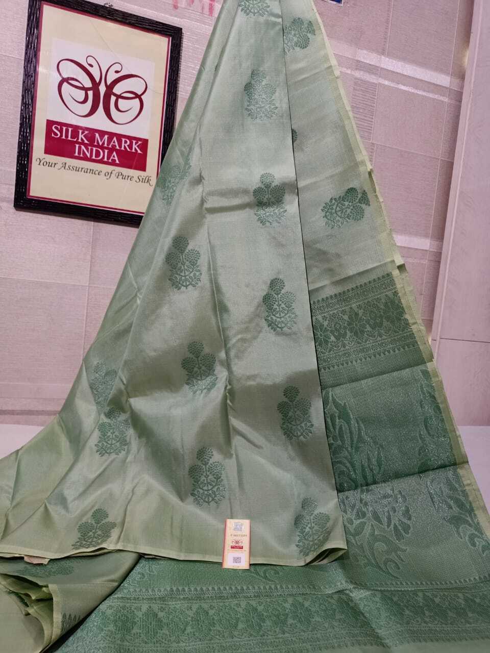 Grey Jarie Kanjivaram Soft Silk Saree Silk Saree