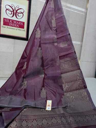 ग्रे प्योर गोल्ड जरी कांजीवरम सॉफ्ट सिल्क साड़ी