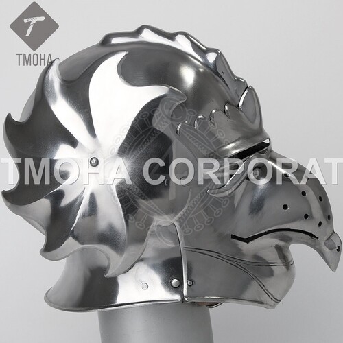 आयरन मध्यकालीन आर्मर हेलमेट नाइट हेलमेट क्रूसेडर हेलमेट प्राचीन हेलमेट क्लोज विसर्ड आर्मेट हेलमेट Ah0546