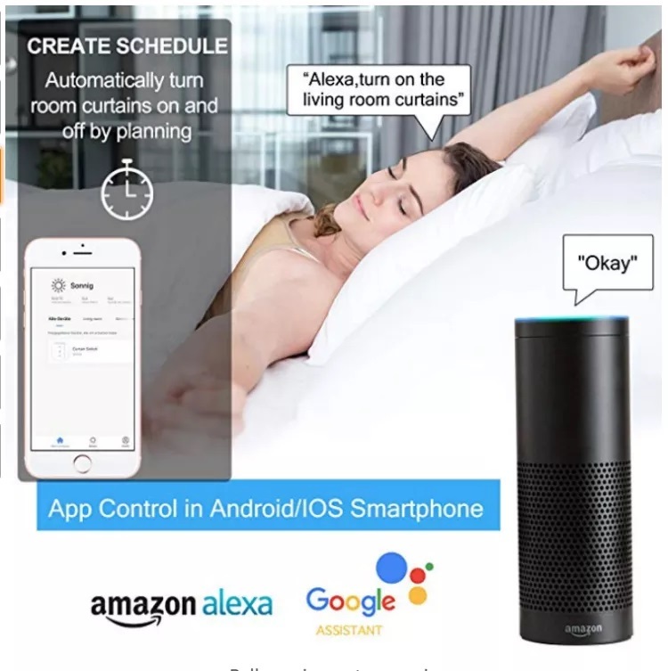 White Wifi Voice Control Smart Curtain Switch Module Tuya App Alexa Google Home