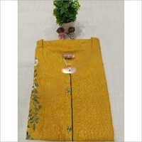 कॉटन लेडीज़ फैंसी कुर्ती येलो