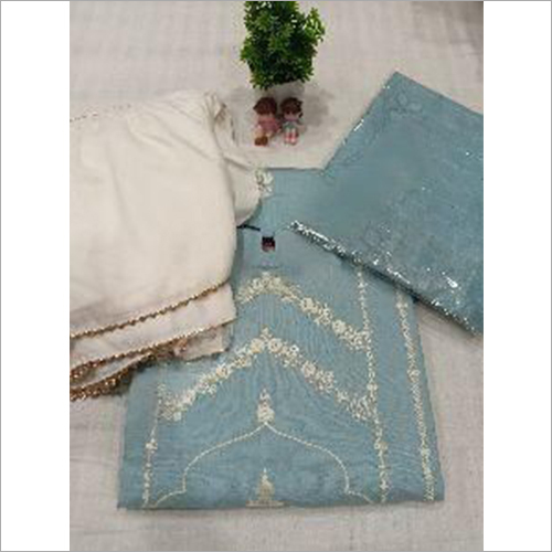 ब्लू लेडीज़ पार्टी वियर शरारा सूट